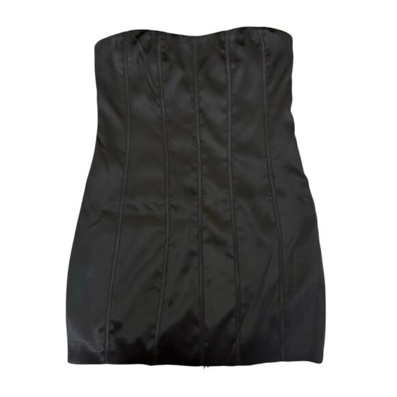 Meshki Amaya Lace Up Corset Mini Dress Size Medium Black NWT - Picture 4 of 14